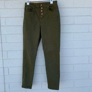LOFT green skinny jeans